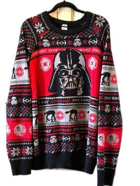 Star Wars Darth Vader Red & Black Holiday Sweater - Size XL